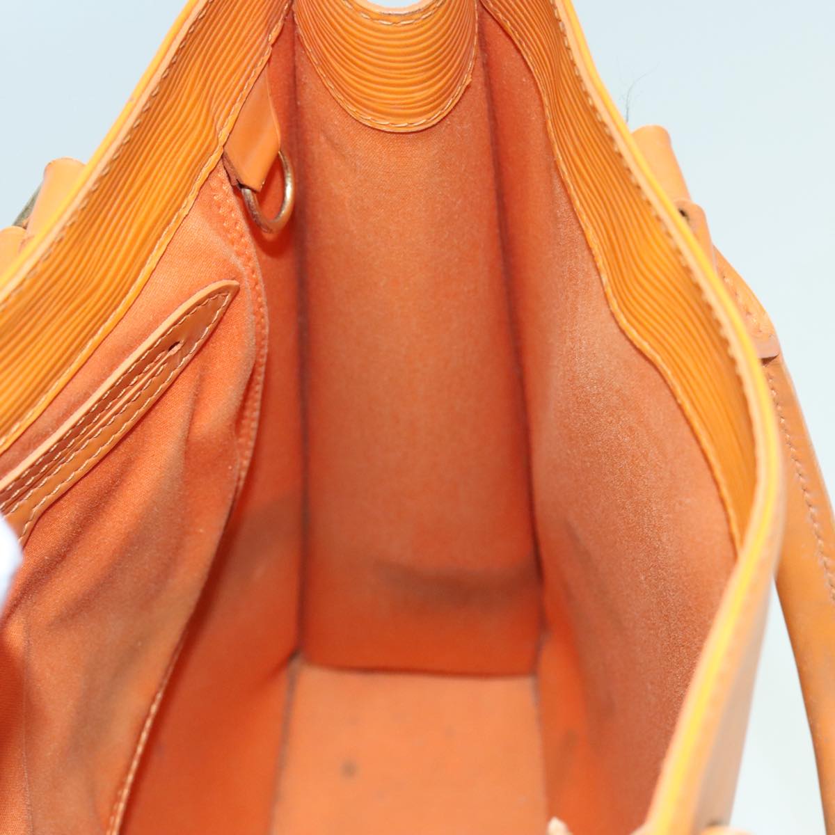 Louis Vuitton Sac Plat Orange Leather Tote Bag