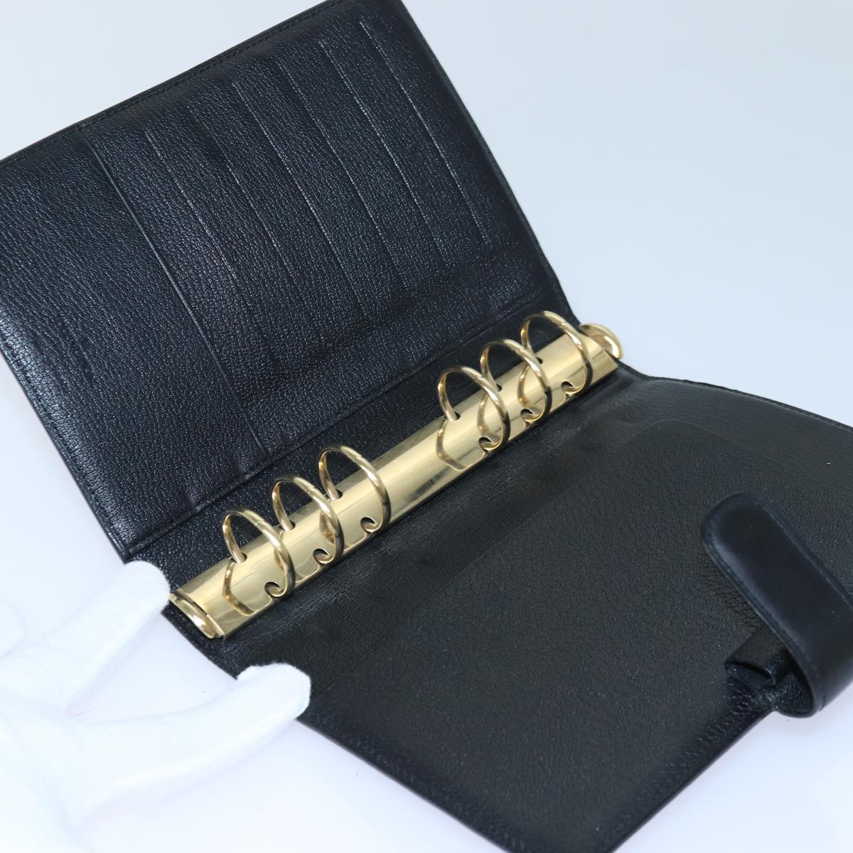 Louis Vuitton Agenda Mm Black Leather Wallet