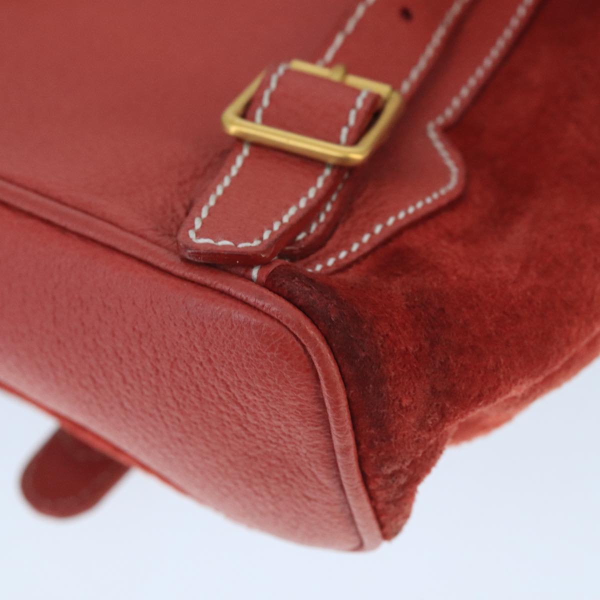 Gucci Bamboo Red Suede Backpack Bag