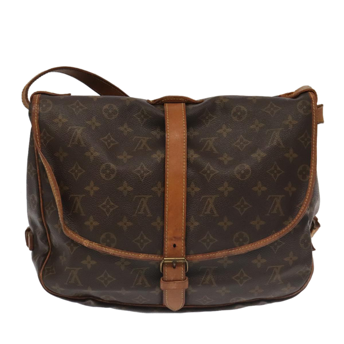 Louis Vuitton Saumur 35 Brown Canvas Shoulder Bag