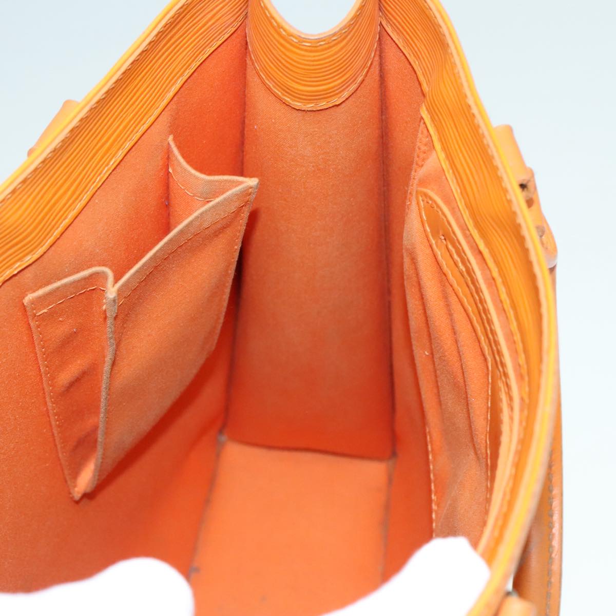 Louis Vuitton Sac Plat Orange Leather Tote Bag