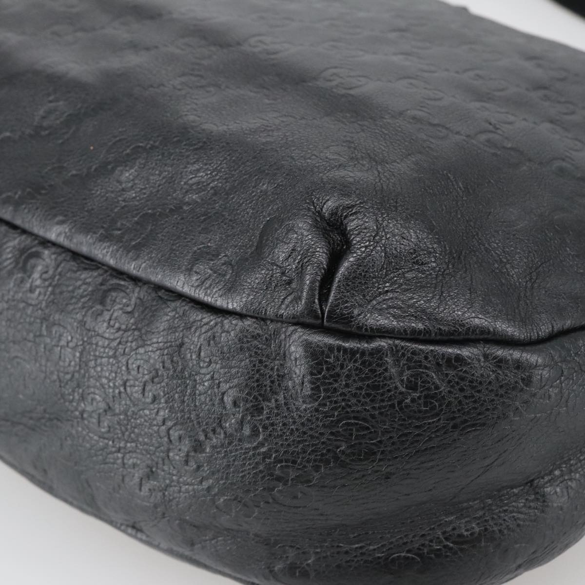 Gucci Guccissima Black Leather Shoulder Bag