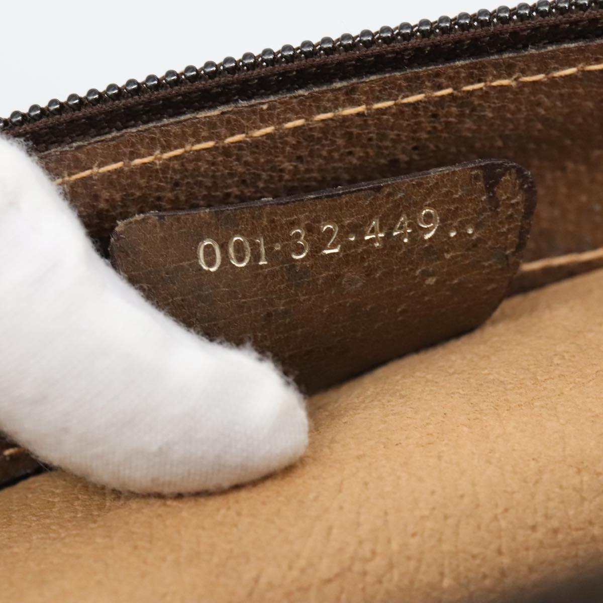 Gucci Sherry Beige Canvas Handbag