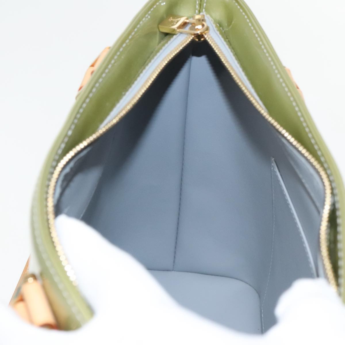 Louis Vuitton Houston Green Patent Leather Handbag