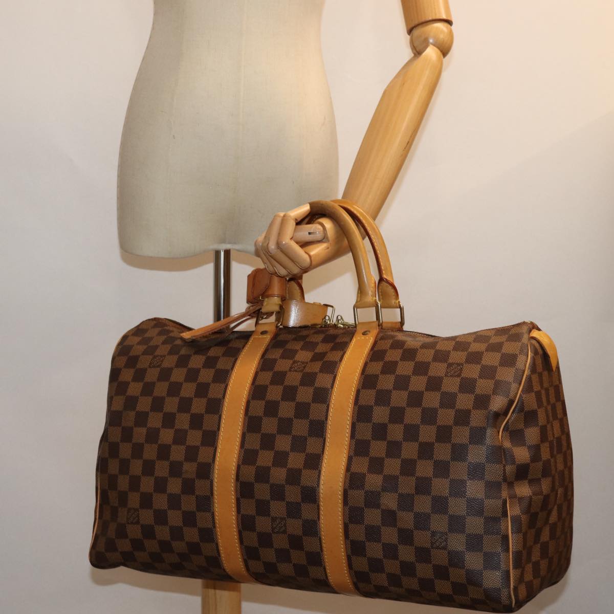 Louis Vuitton Keepall 45 Brown Canvas Travel Bag