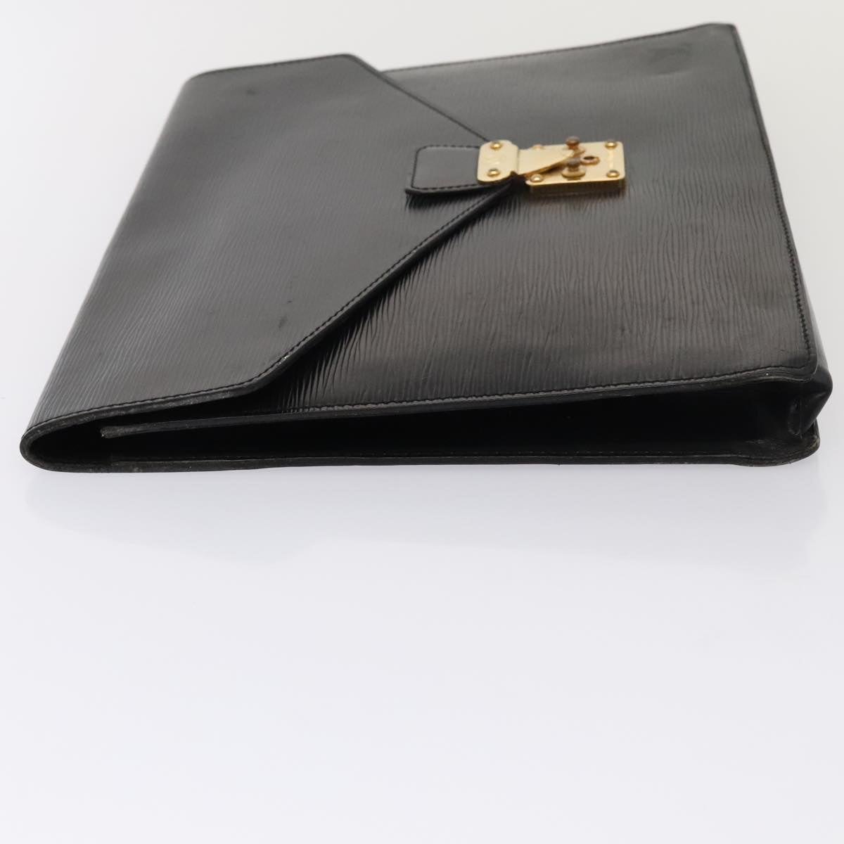 Louis Vuitton Senateur Black Leather Clutch Bag
