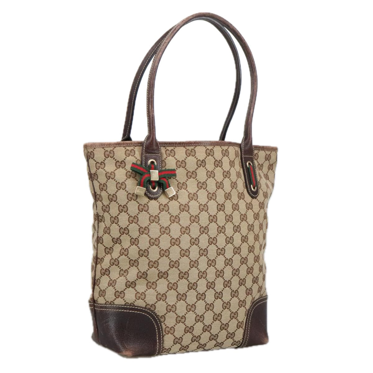 Gucci Sherry Beige Canvas Tote Bag