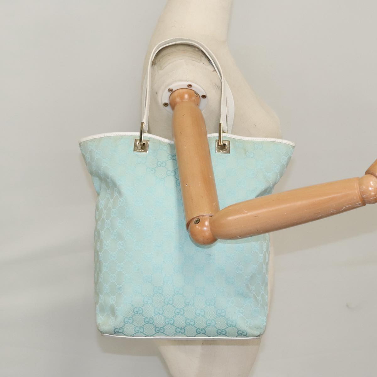 Gucci Gg Canvas Blue Canvas Tote Bag