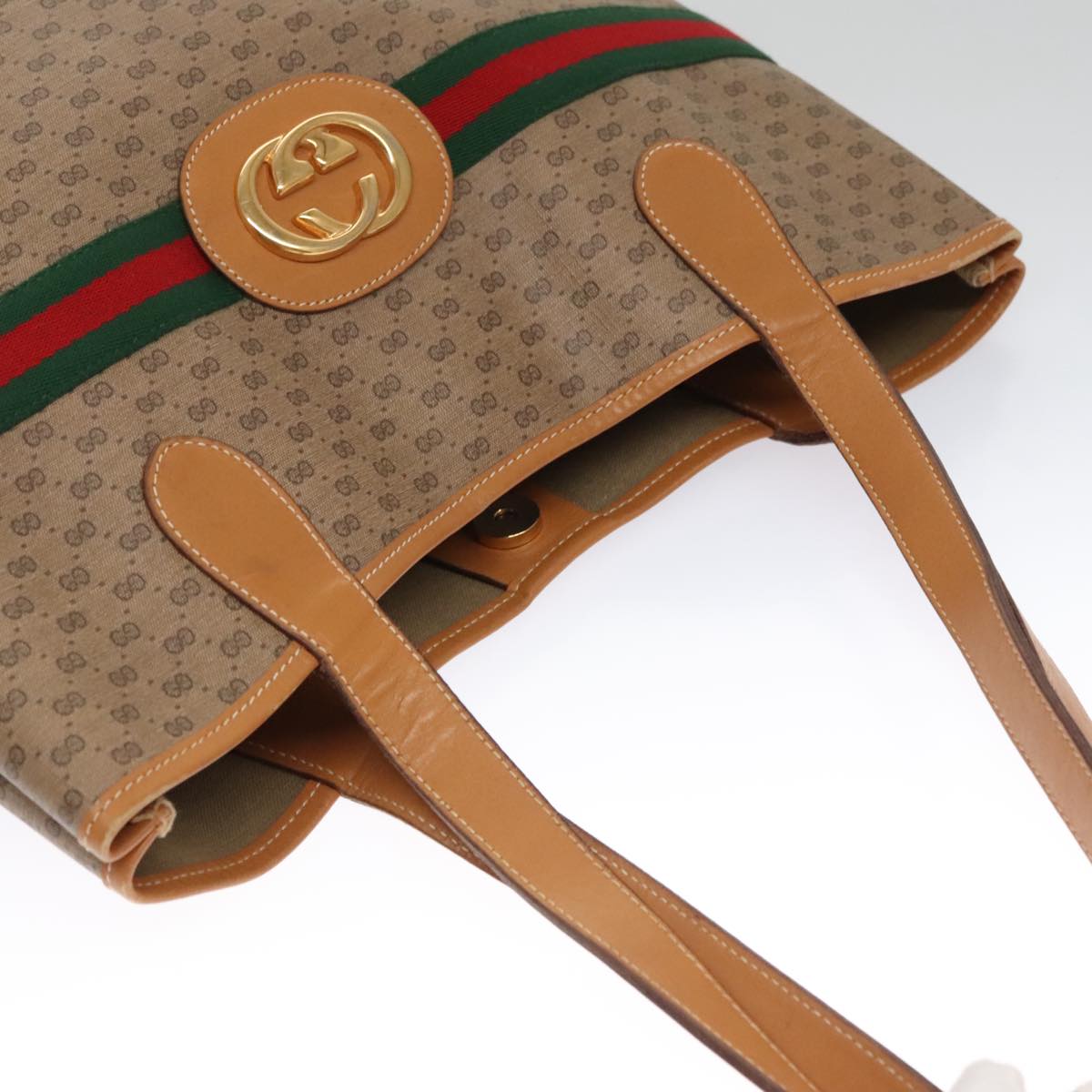 Gucci Sherry Beige Canvas Tote Bag
