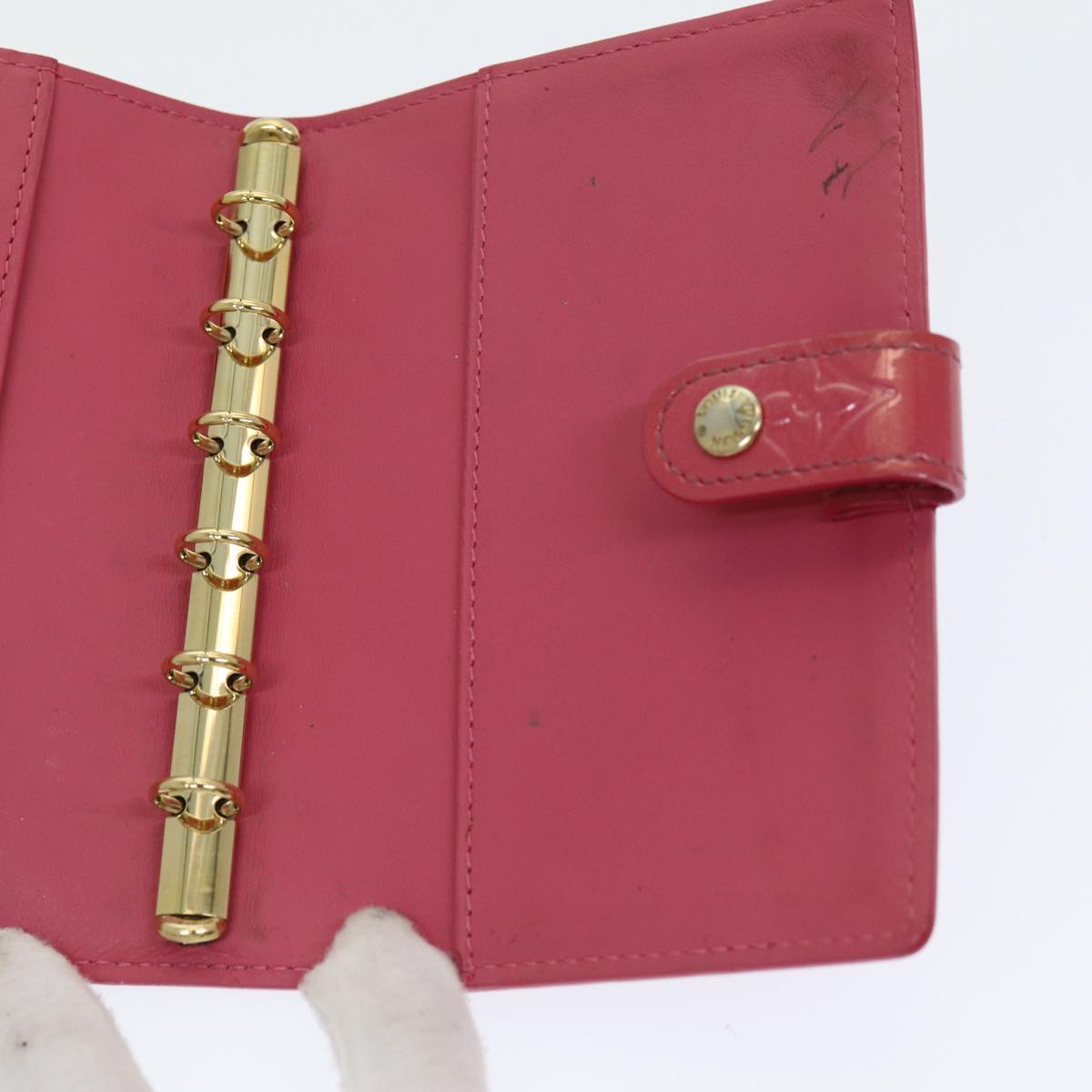 Louis Vuitton Agenda Pm Purple Patent Leather Wallet