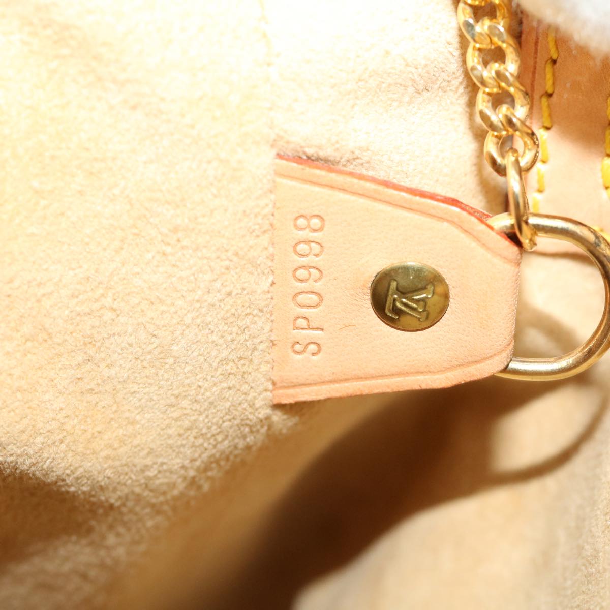 Louis Vuitton Bucket Pm Beige Leather Shoulder Bag