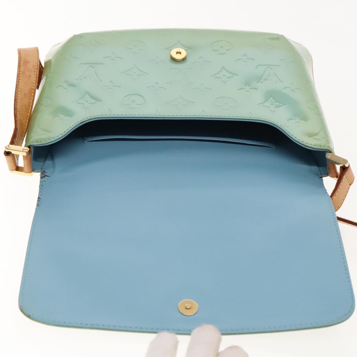 Louis Vuitton Thompson Street Green Patent Leather Shoulder Bag