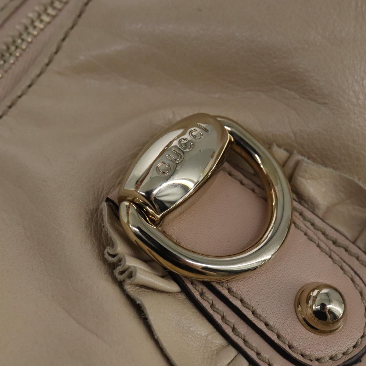 Gucci Hobo Beige Leather Shoulder Bag