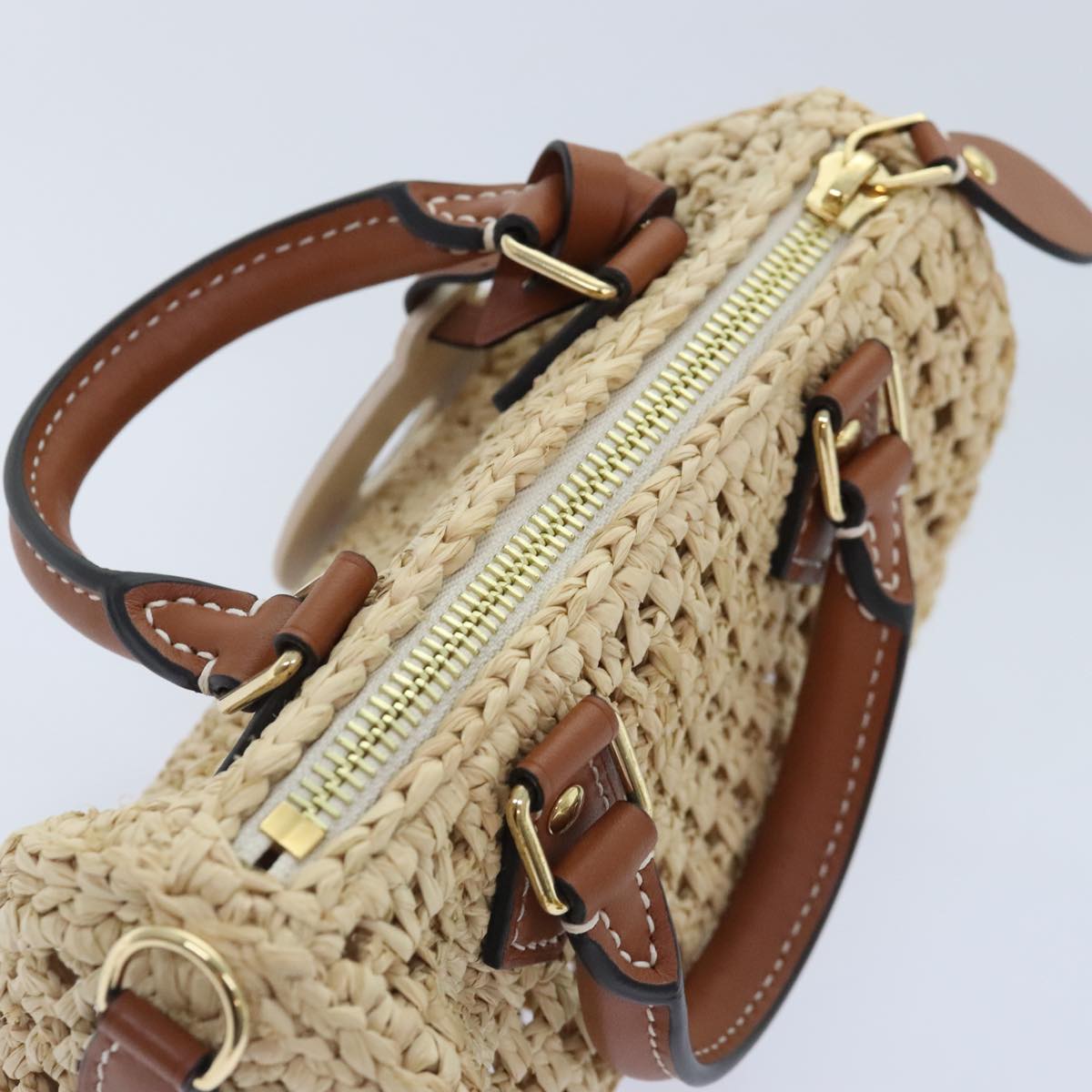 Louis Vuitton Nano Speedy Beige Synthetic Handbag