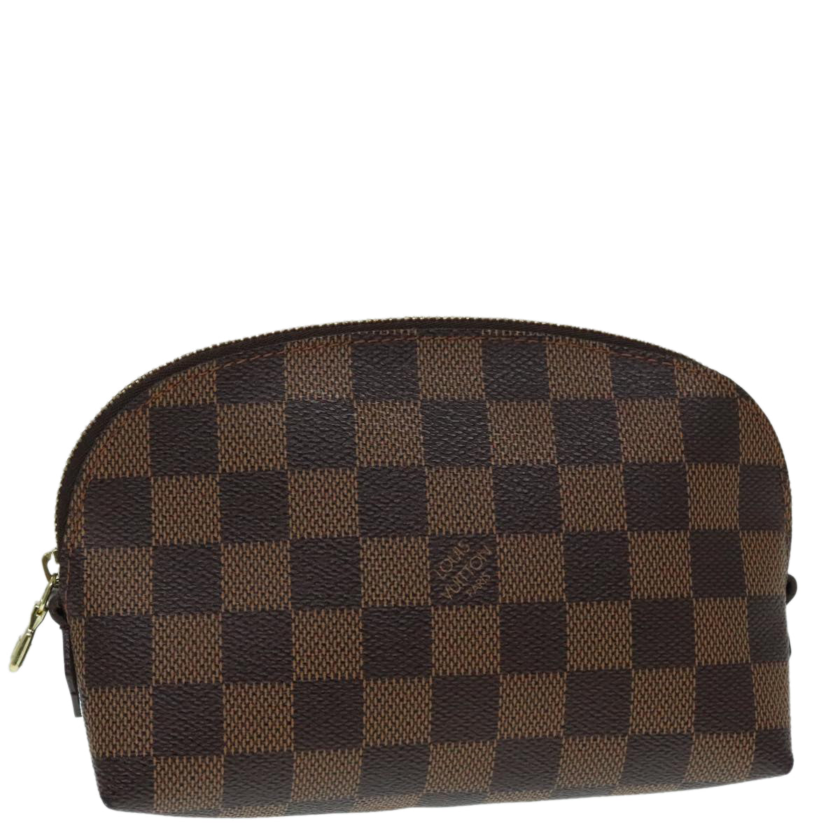 Louis Vuitton Cosmetic Pouch Brown Canvas Clutch Bag