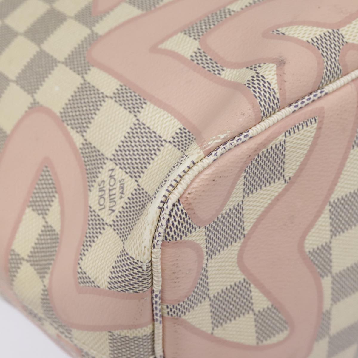 Louis Vuitton Neverfull Mm White Canvas Tote Bag