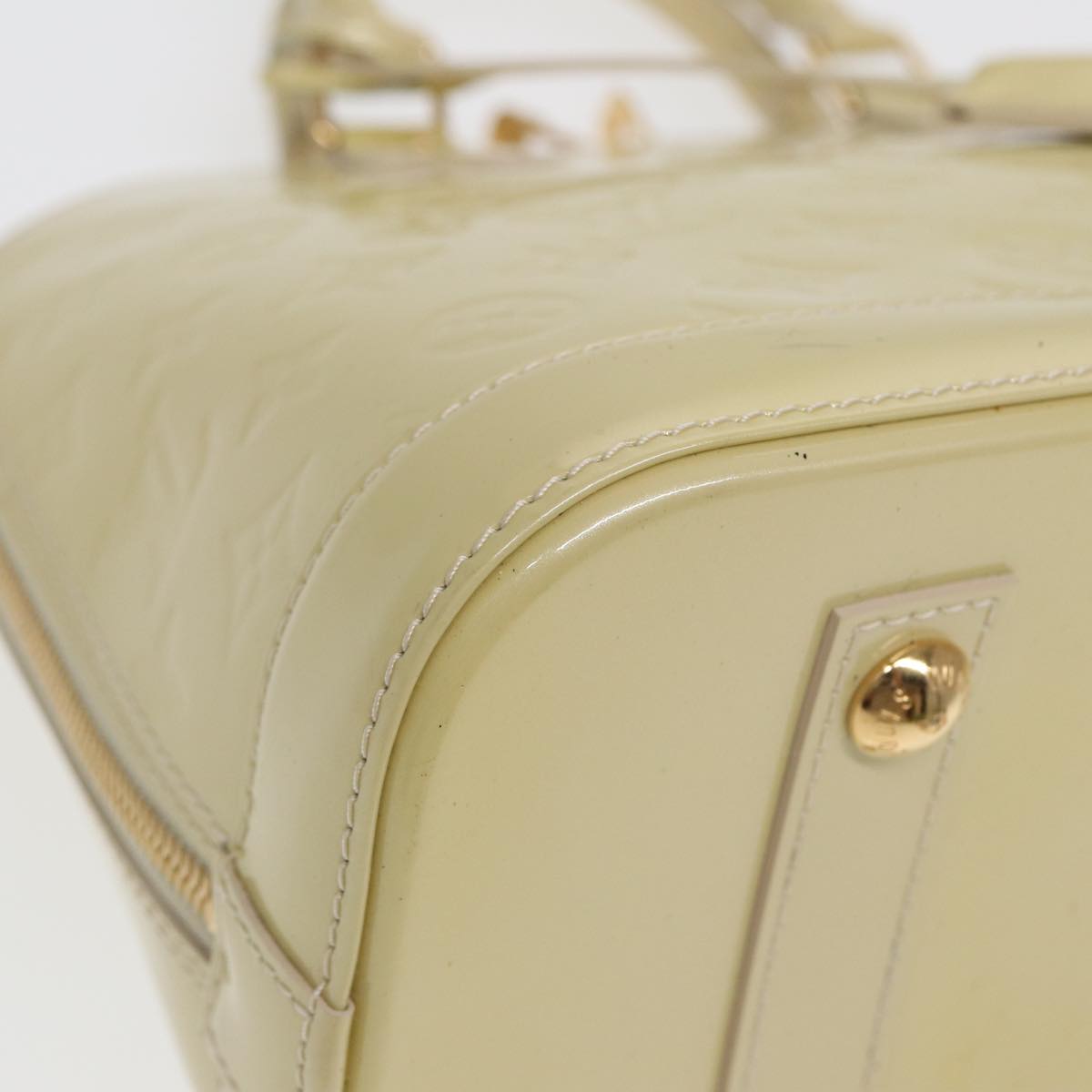 Louis Vuitton Alma Ecru Patent Leather Handbag