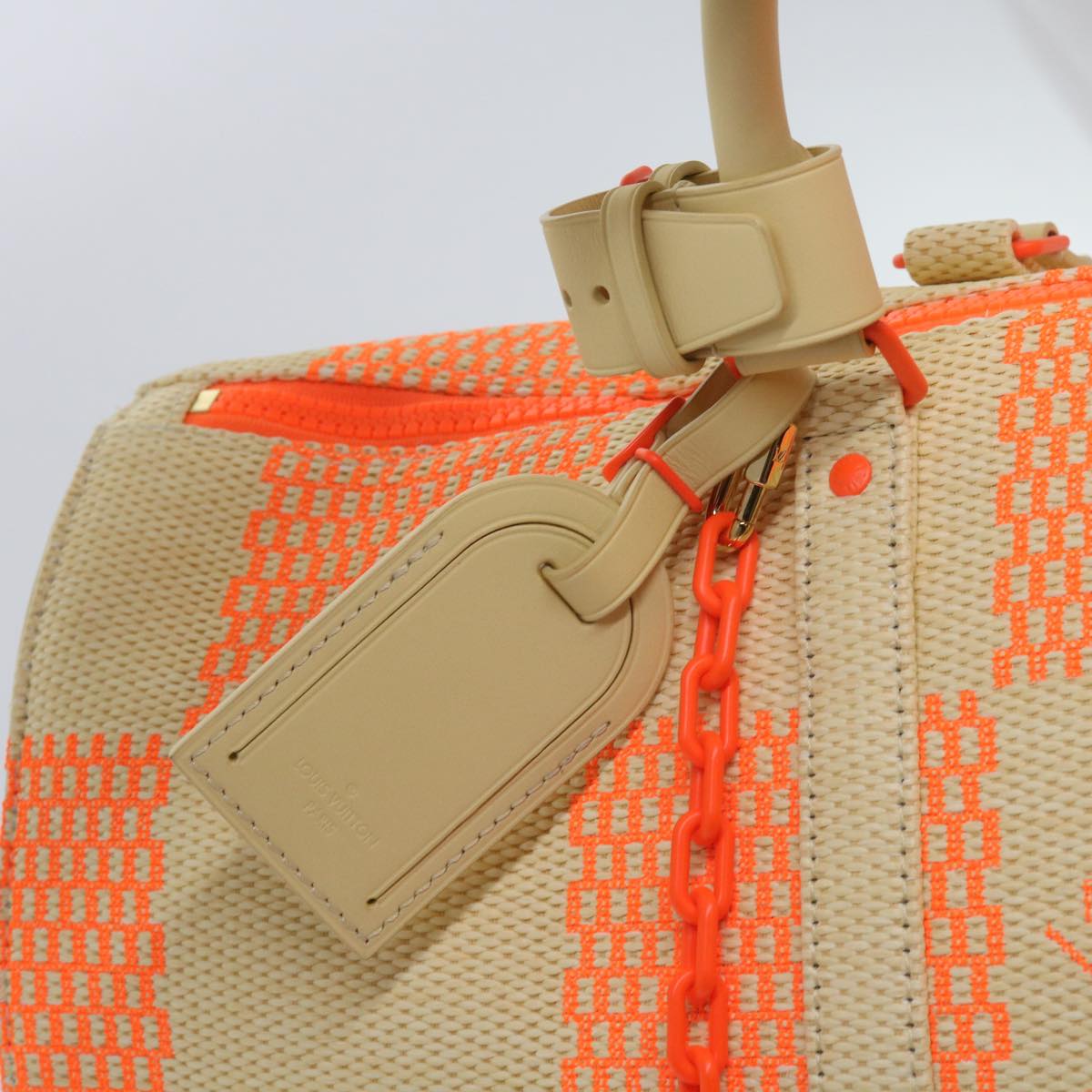 Louis Vuitton Keepall Bandouliere 50 Orange Canvas Travel Bag