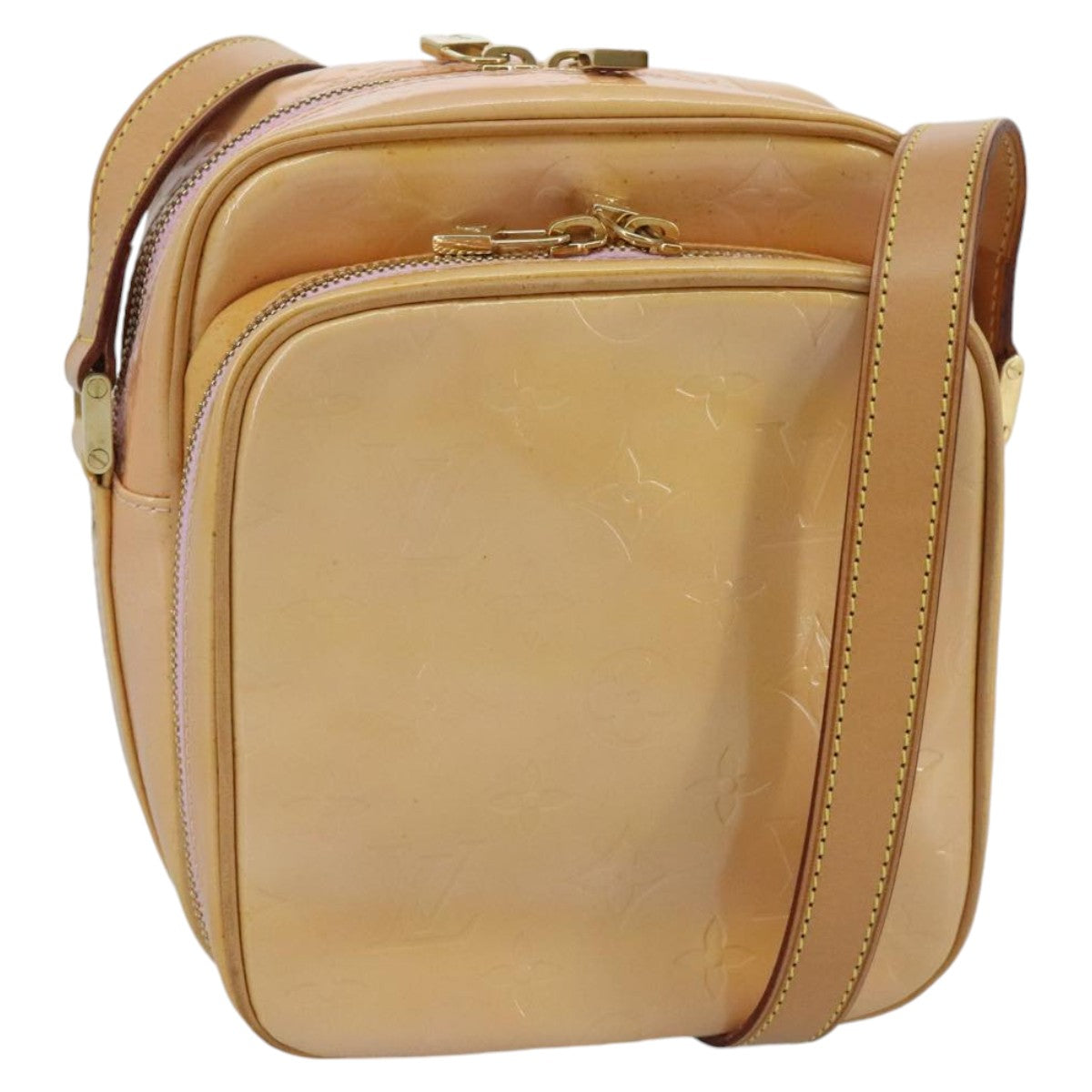 Louis Vuitton Wooster Camel Patent Leather Shoulder Bag