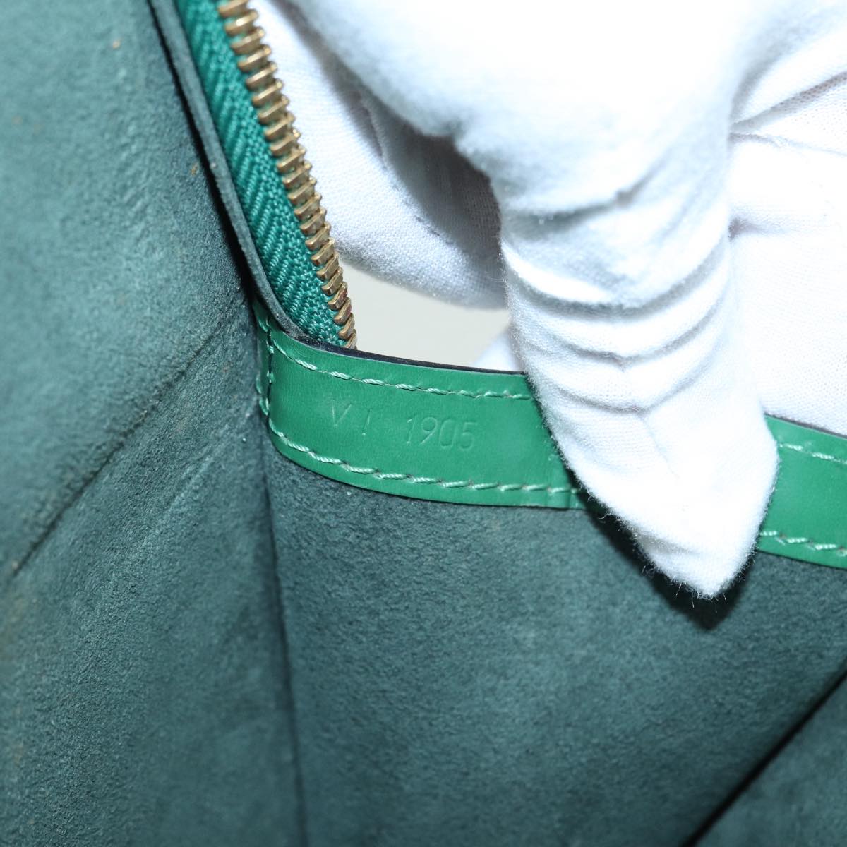 Louis Vuitton Lussac Green Leather Shoulder Bag