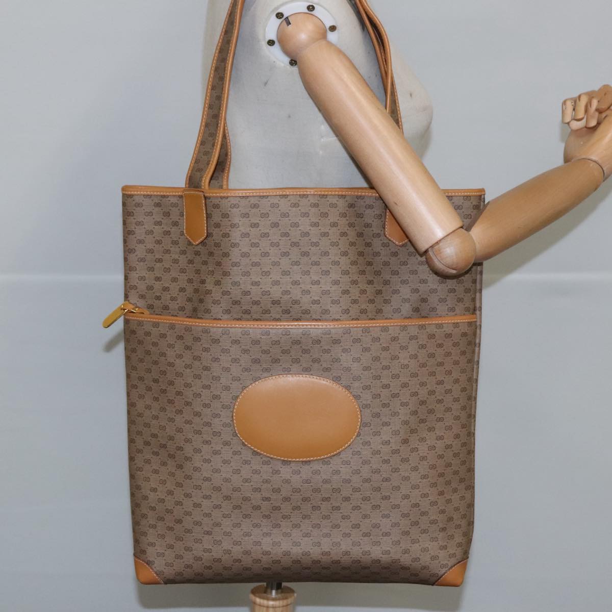 Gucci Micro Small Gg Canvas Beige Canvas Tote Bag
