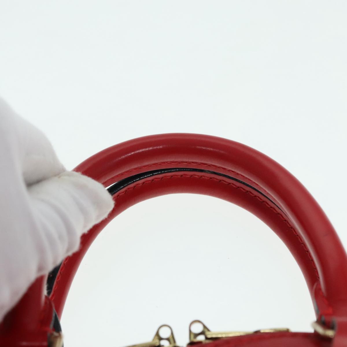Louis Vuitton Alma Red Leather Handbag