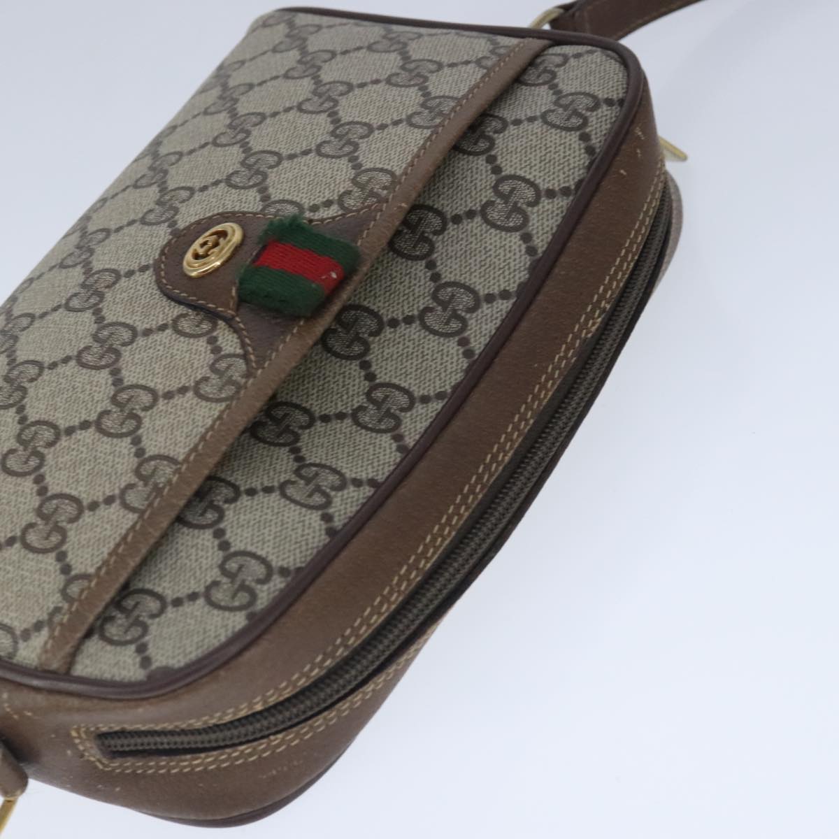 Gucci Sherry Beige Canvas Shoulder Bag