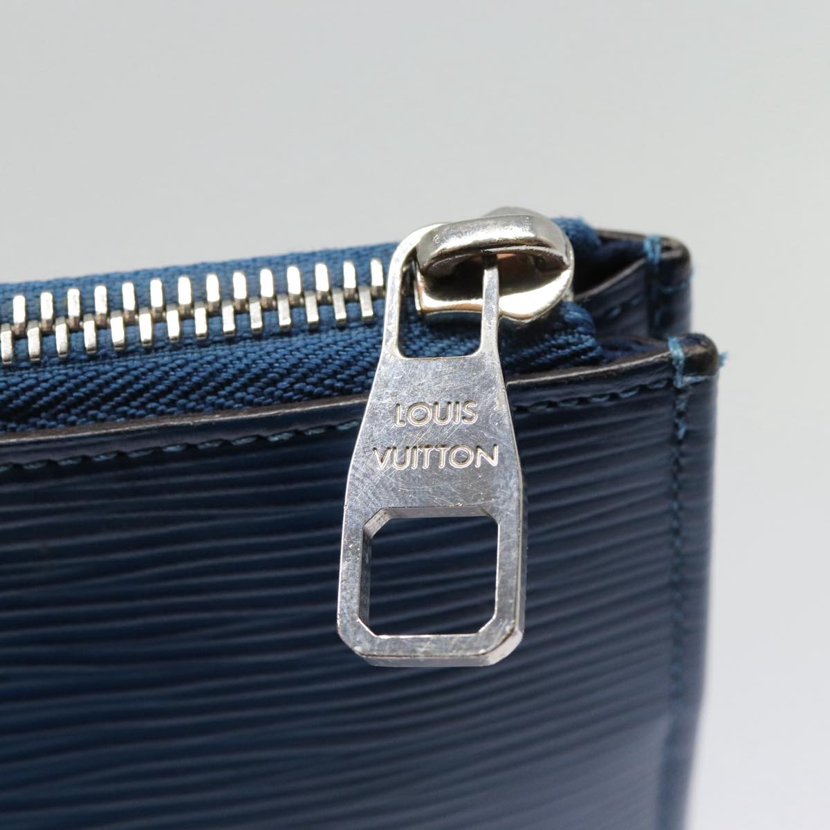 Louis Vuitton Pochette Jour Blue Leather Clutch Bag