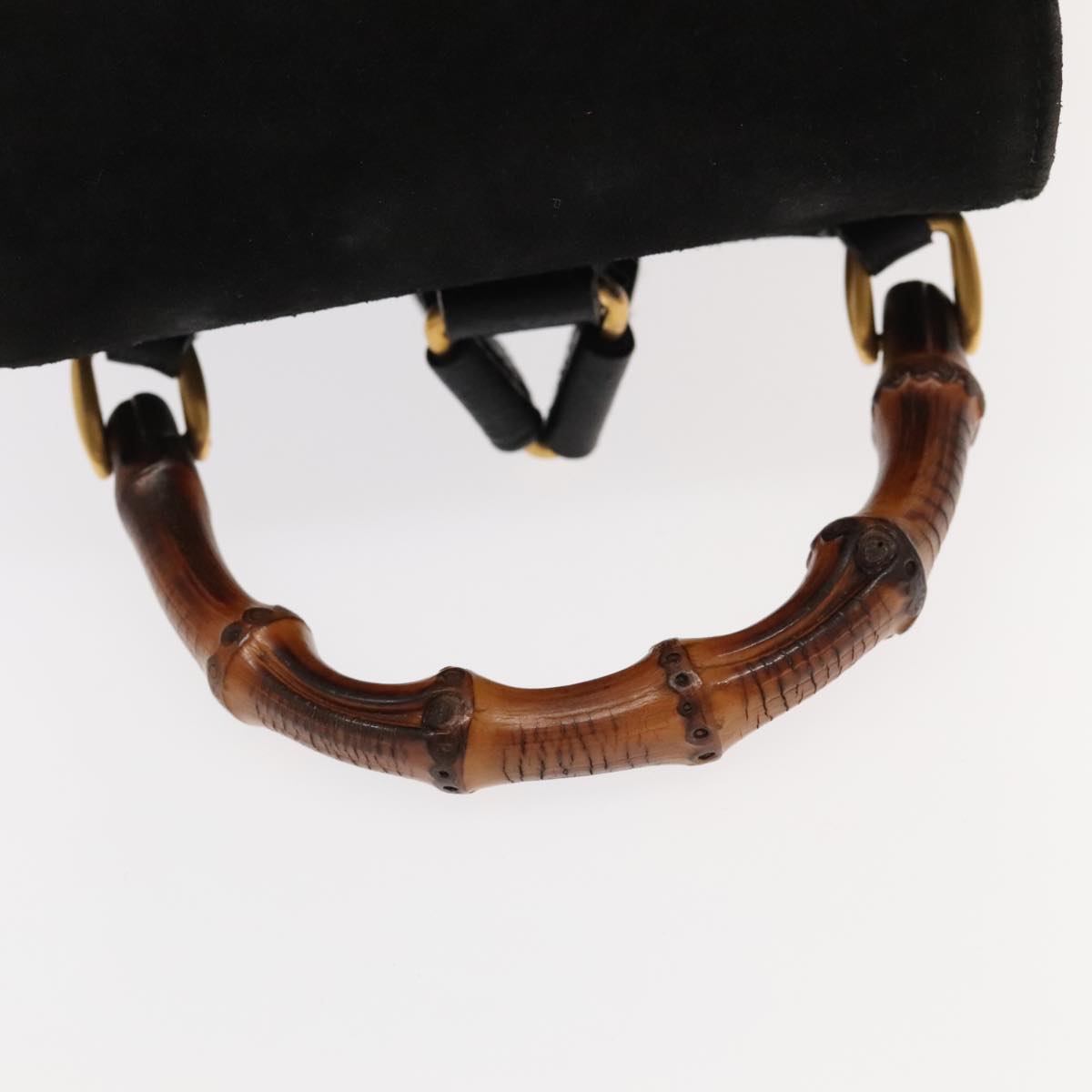 Gucci Bamboo Black Suede Backpack Bag