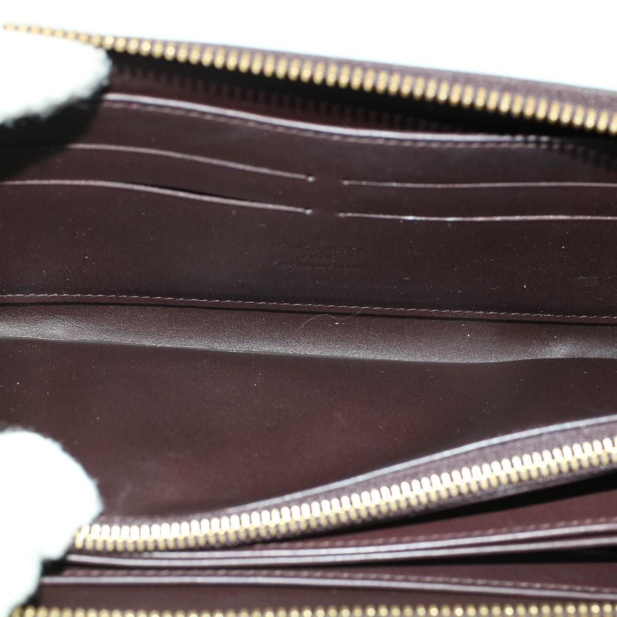 Louis Vuitton Portefeuille Zippy Burgundy Patent Leather Wallet