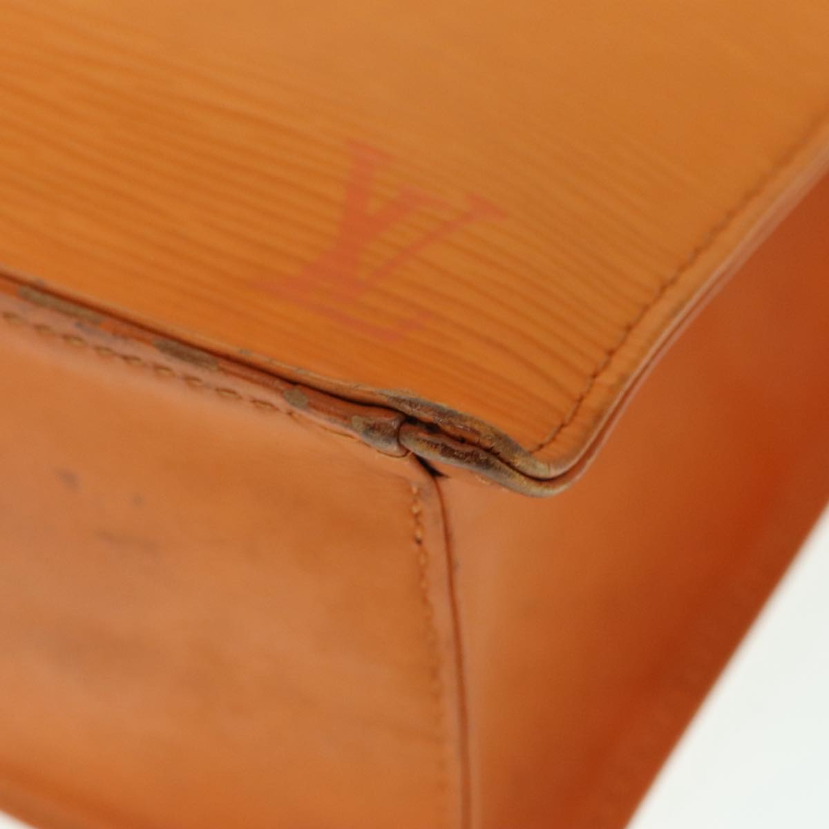 Louis Vuitton Sac Plat Orange Leather Tote Bag