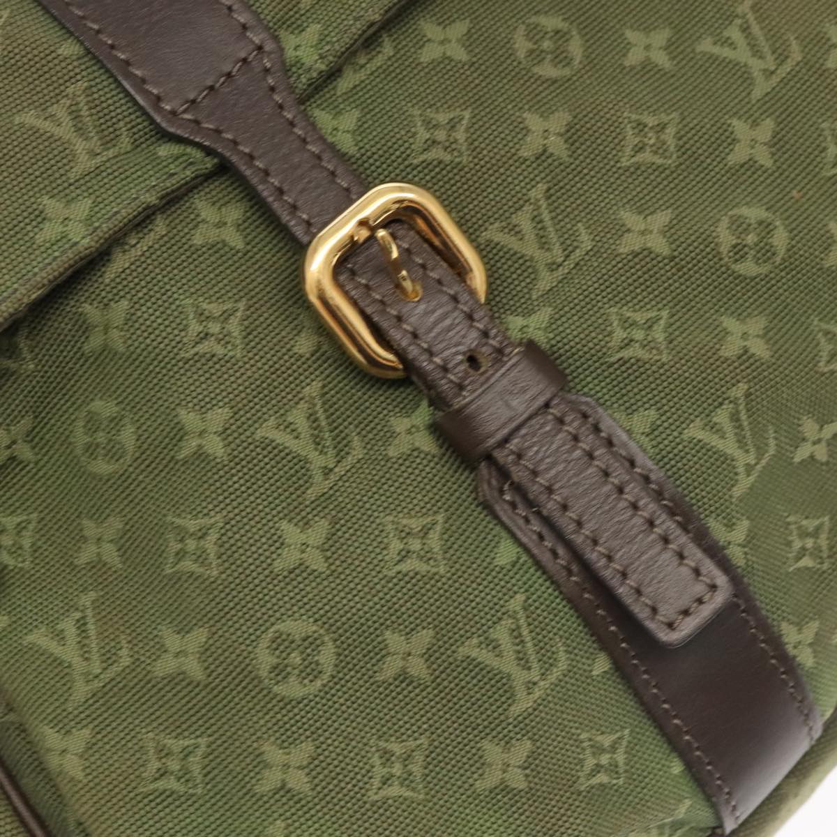 Louis Vuitton Denise Khaki Canvas Shoulder Bag