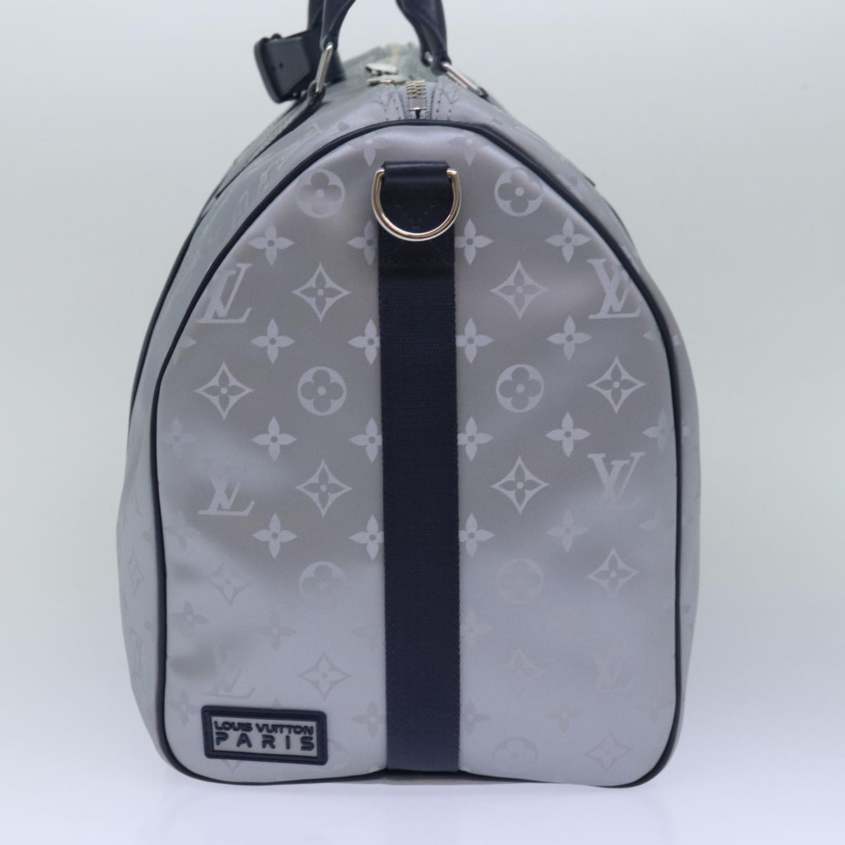 Louis Vuitton Keepall Bandouliere 50 Silver Canvas Travel Bag