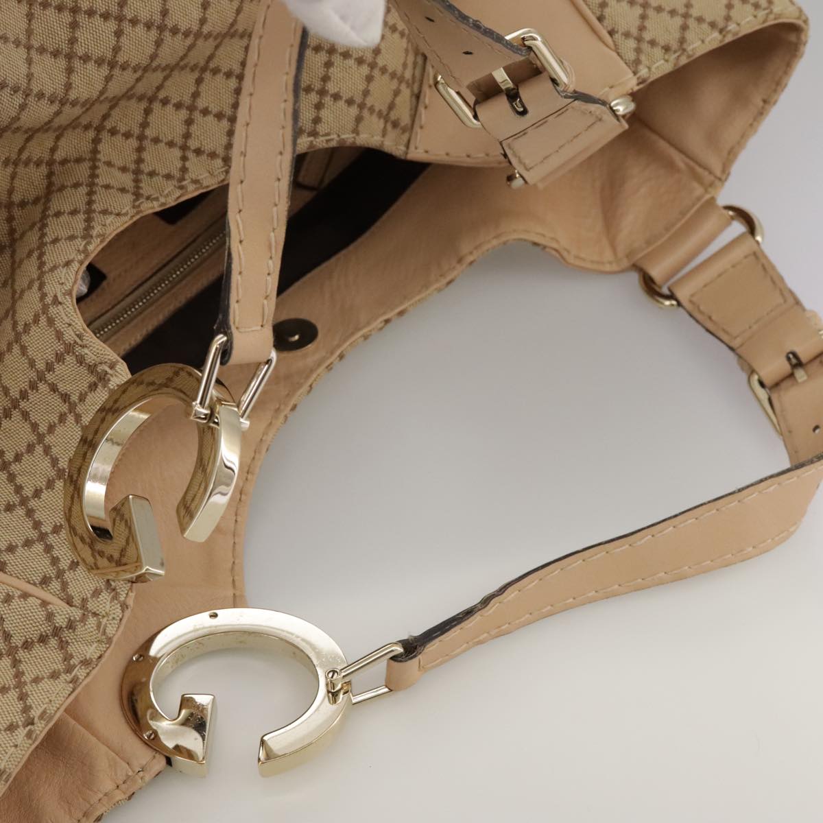 Gucci Charlotte Beige Canvas Shoulder Bag