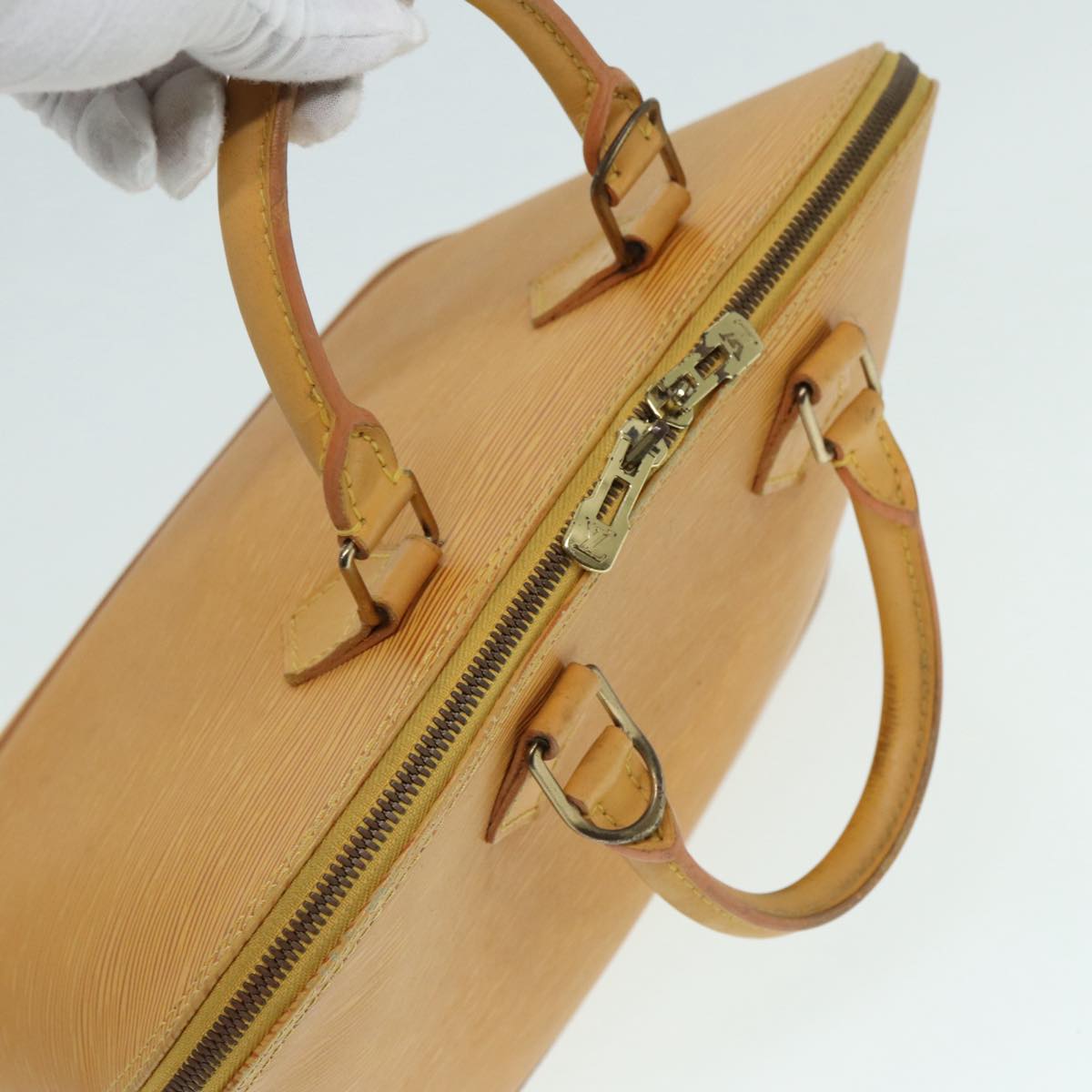 Louis Vuitton Alma Yellow Leather Handbag