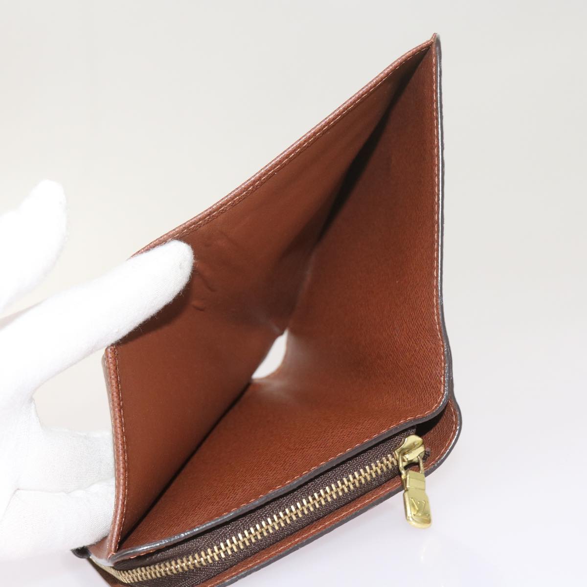 Louis Vuitton Porte Papier Zip Brown Canvas Wallet