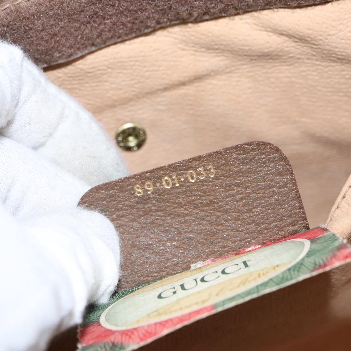 Gucci Sherry Beige Canvas Clutch Bag