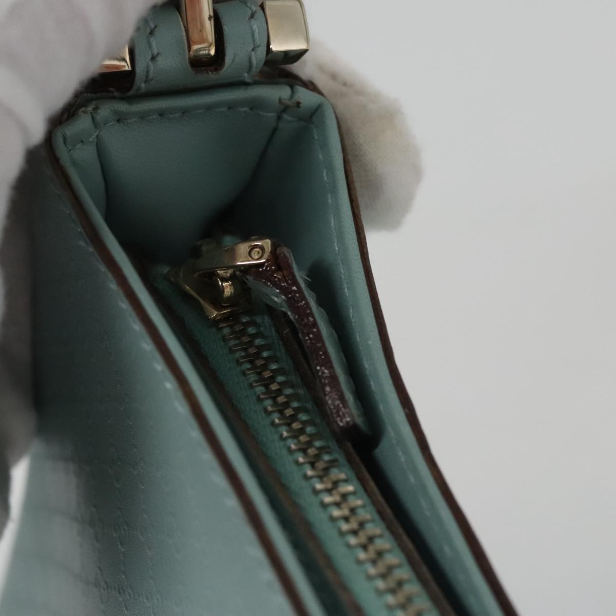 Gucci Micro Small Gg Canvas Blue Leather Shoulder Bag