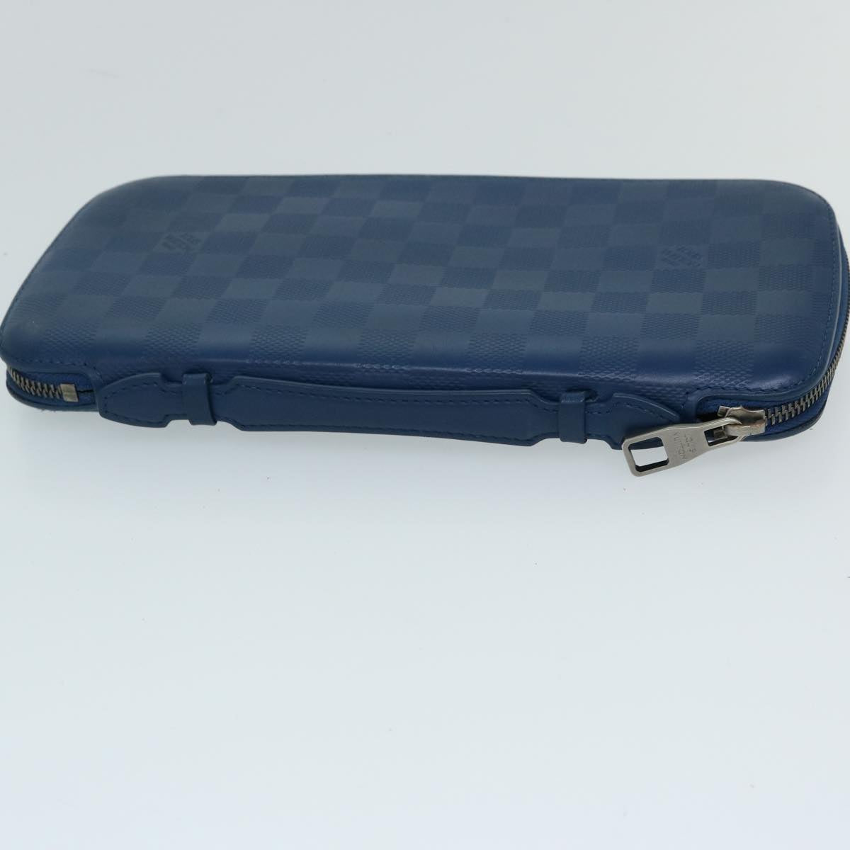 Louis Vuitton Atholl Blue Leather Clutch Bag