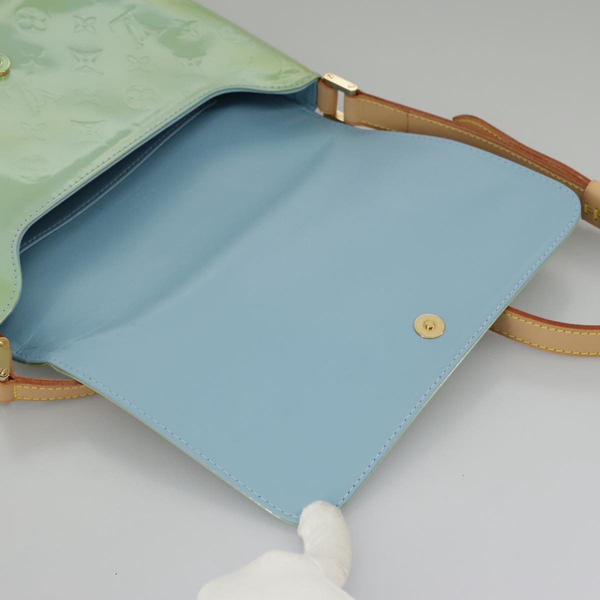 Louis Vuitton Thompson Street Green Patent Leather Shoulder Bag