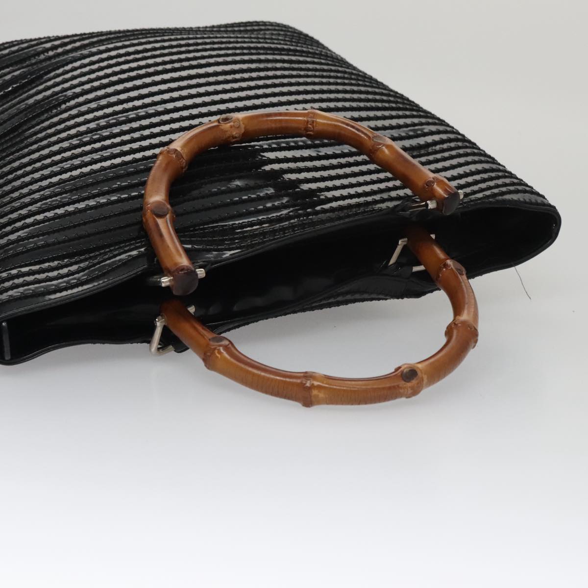 Gucci Bamboo Black Patent Leather Handbag