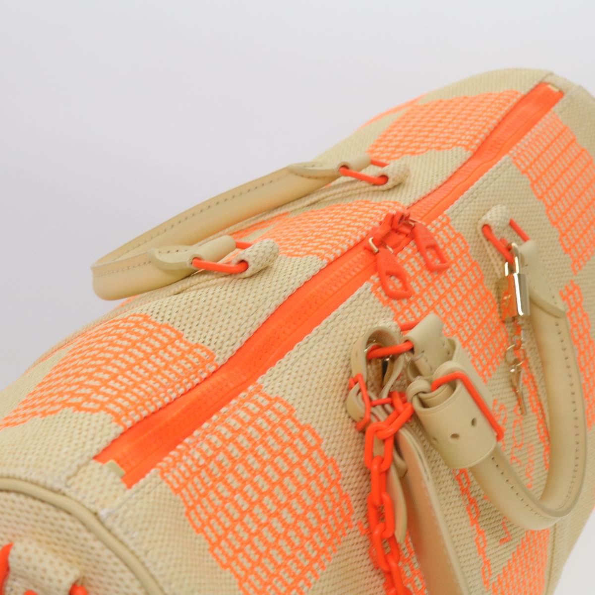 Louis Vuitton Keepall Bandouliere 50 Orange Canvas Travel Bag
