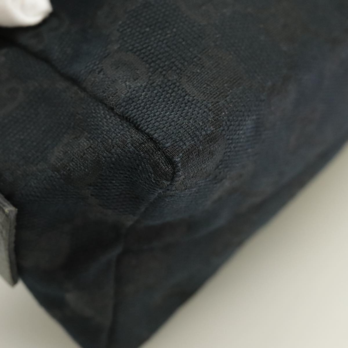 Gucci Cosmetic Pouch Black Canvas Clutch Bag