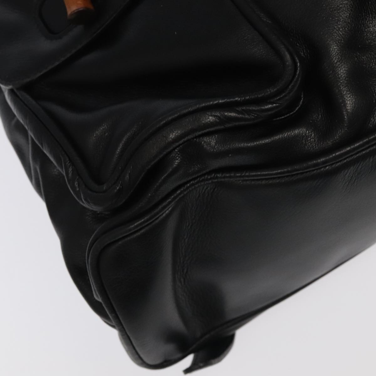 Gucci Bamboo Black Leather Backpack Bag