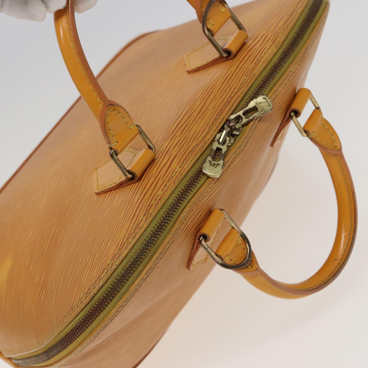 Louis Vuitton Alma Yellow Leather Handbag