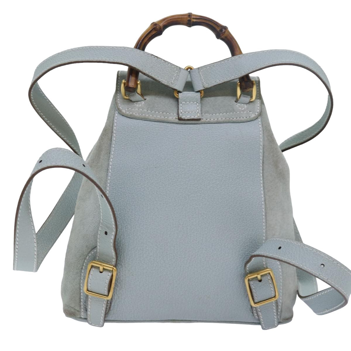 Gucci Bamboo Blue Suede Backpack Bag