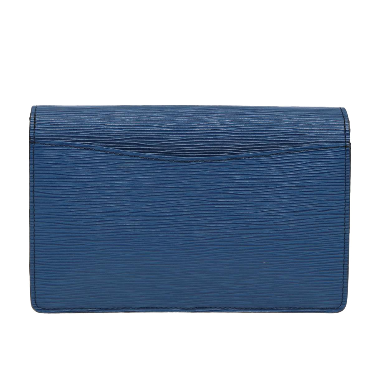 Louis Vuitton Montaigne Blue Leather Clutch Bag