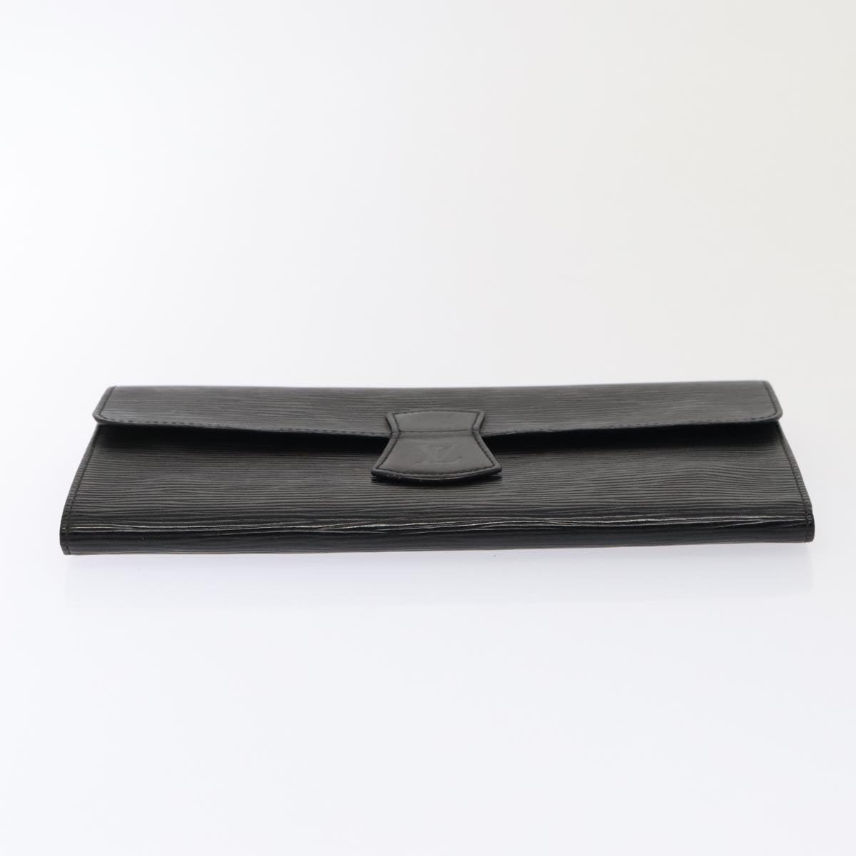 Louis Vuitton Rouleau Black Leather Clutch Bag