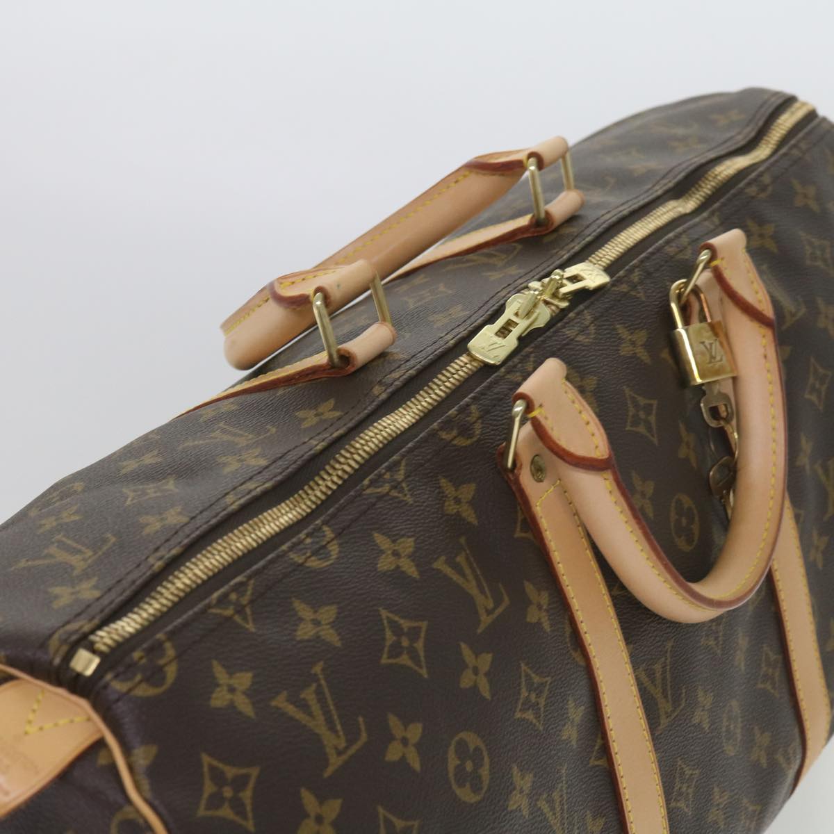 Louis Vuitton Keepall 50 Brown Canvas Travel Bag