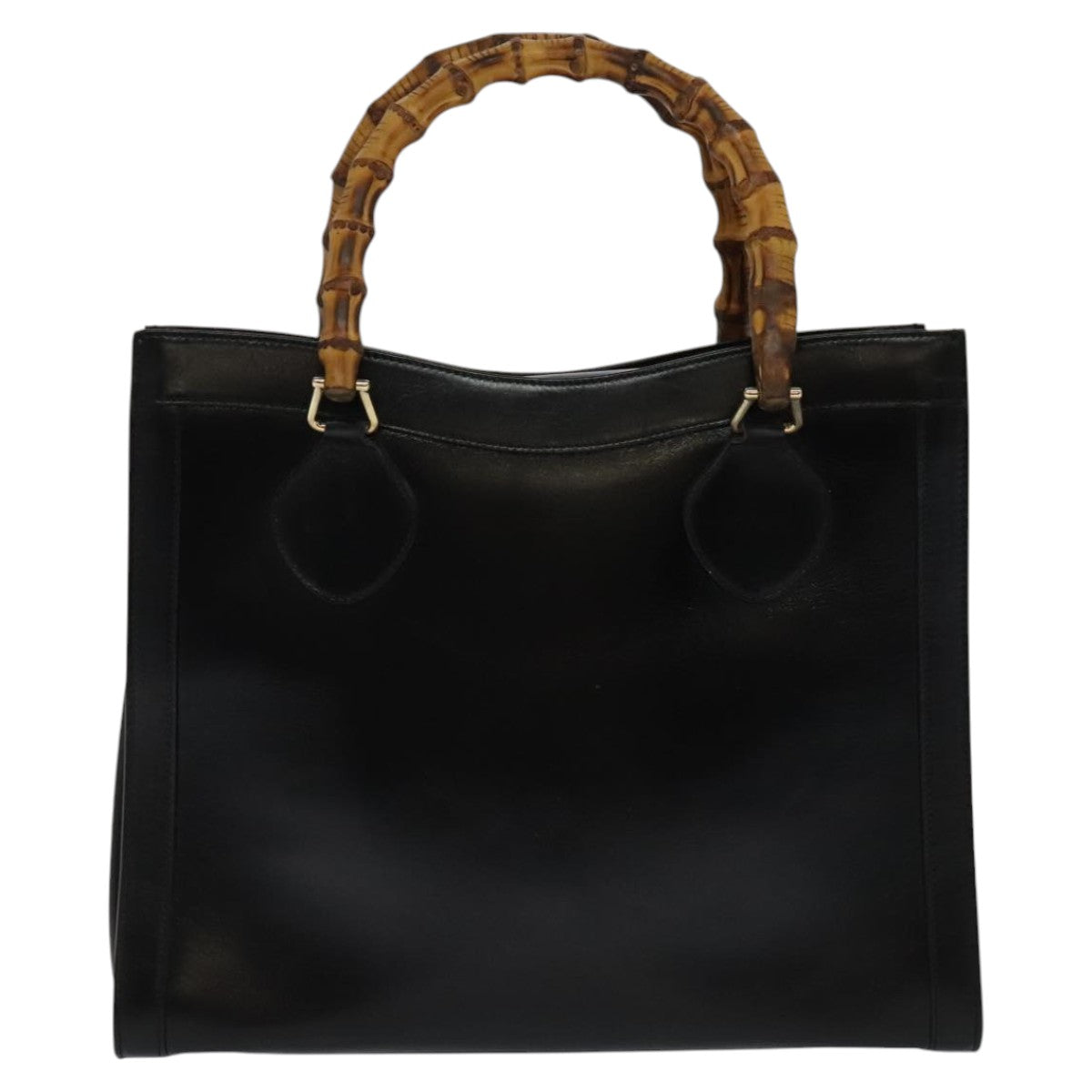Gucci Bamboo Black Leather Handbag ()